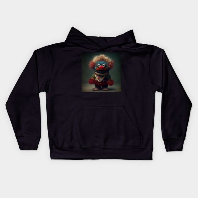 Sad Clown Kids Hoodie by TheArtfulAI